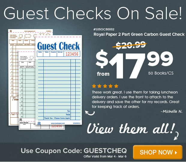 Guest Checks On Sale!