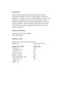 Nutrition Information Nutrition Information