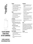Server Care Instructions Server Care Instructions