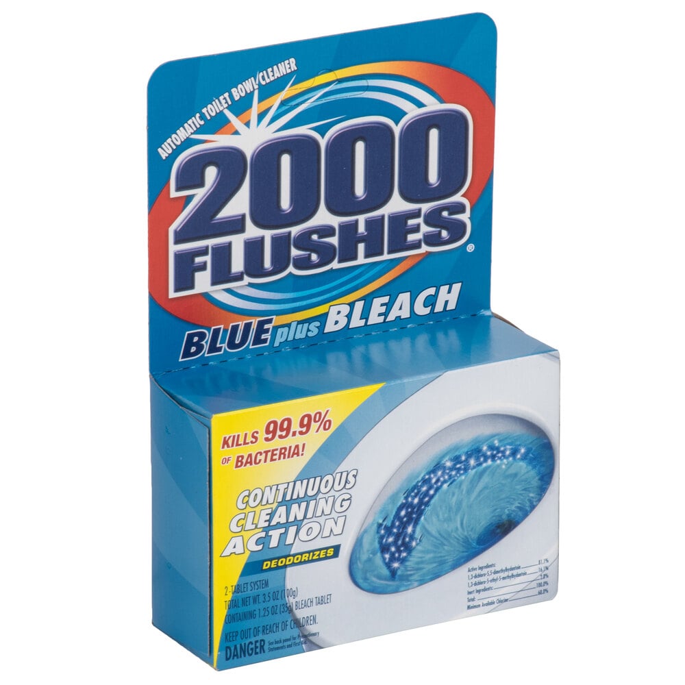 2000 Flushes Blue Plus Bleach Automatic Toilet Bowl Cleaner 12/Case
