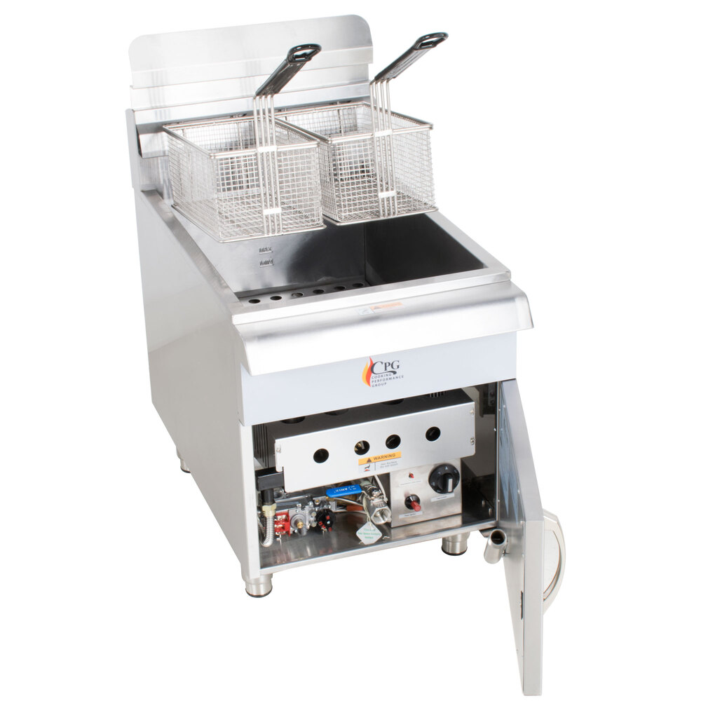 Cooking Performance Group CF30 30 lb. Gas Countertop Fryer 53,000 BTU