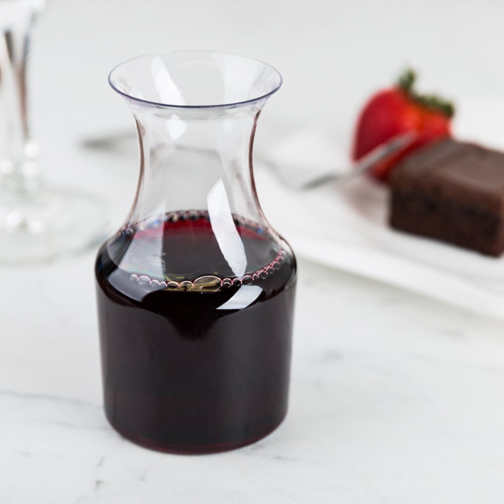 Fineline Tiny Temptations 6417 7.5 oz. Clear Mini Wine Pitcher / Carafe