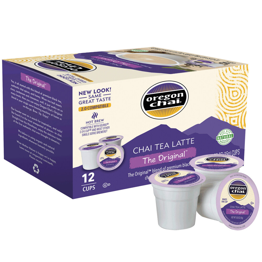 Oregon Chai, Chai Tea Latte Single Serve Cups 12/Box