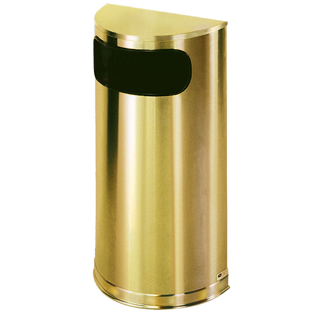 Rubbermaid SO8 Metallic Half Round Satin Brass Stainless Steel Waste