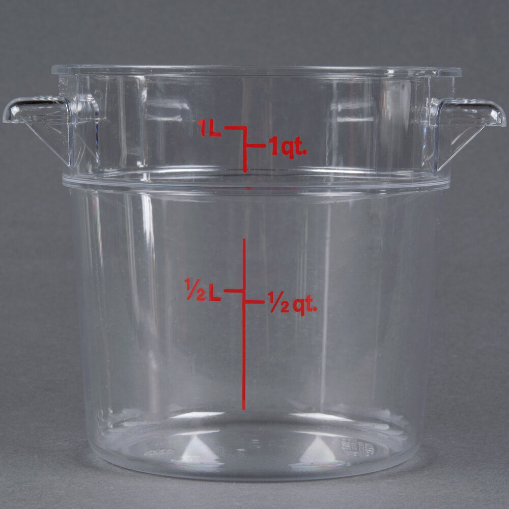 Cambro RFSCW1135 Camwear 1 Qt. Clear Round Food Storage Container