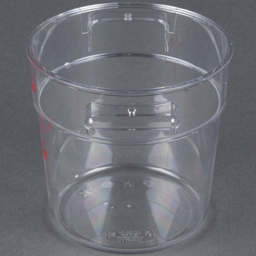 Cambro RFSCW1135 Camwear 1 Qt. Clear Round Food Storage Container