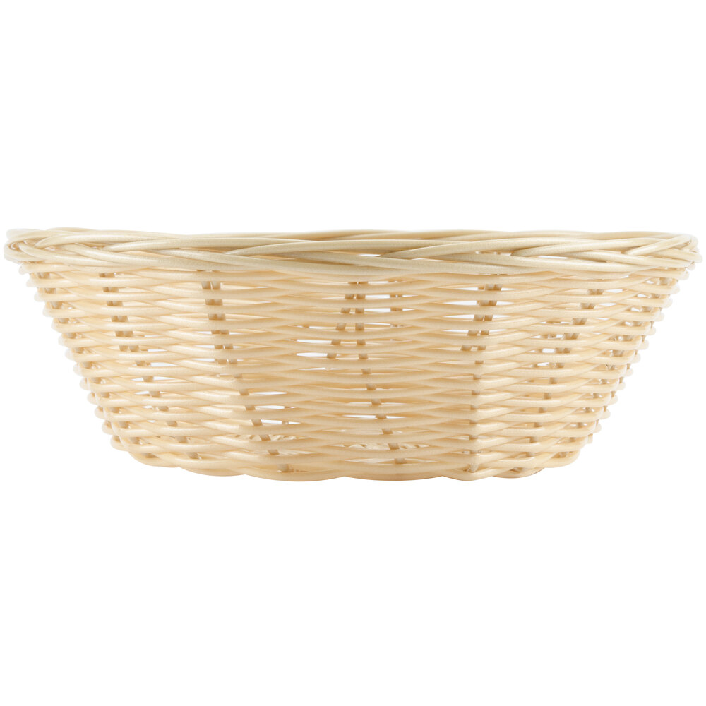 8" Round NaturalColored Rattan Basket