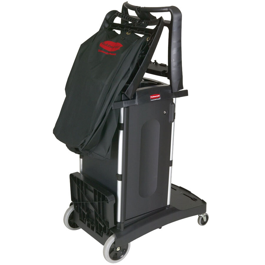 Rubbermaid FG9T7600BLA Executive Compact Folding Housekeeping Cart