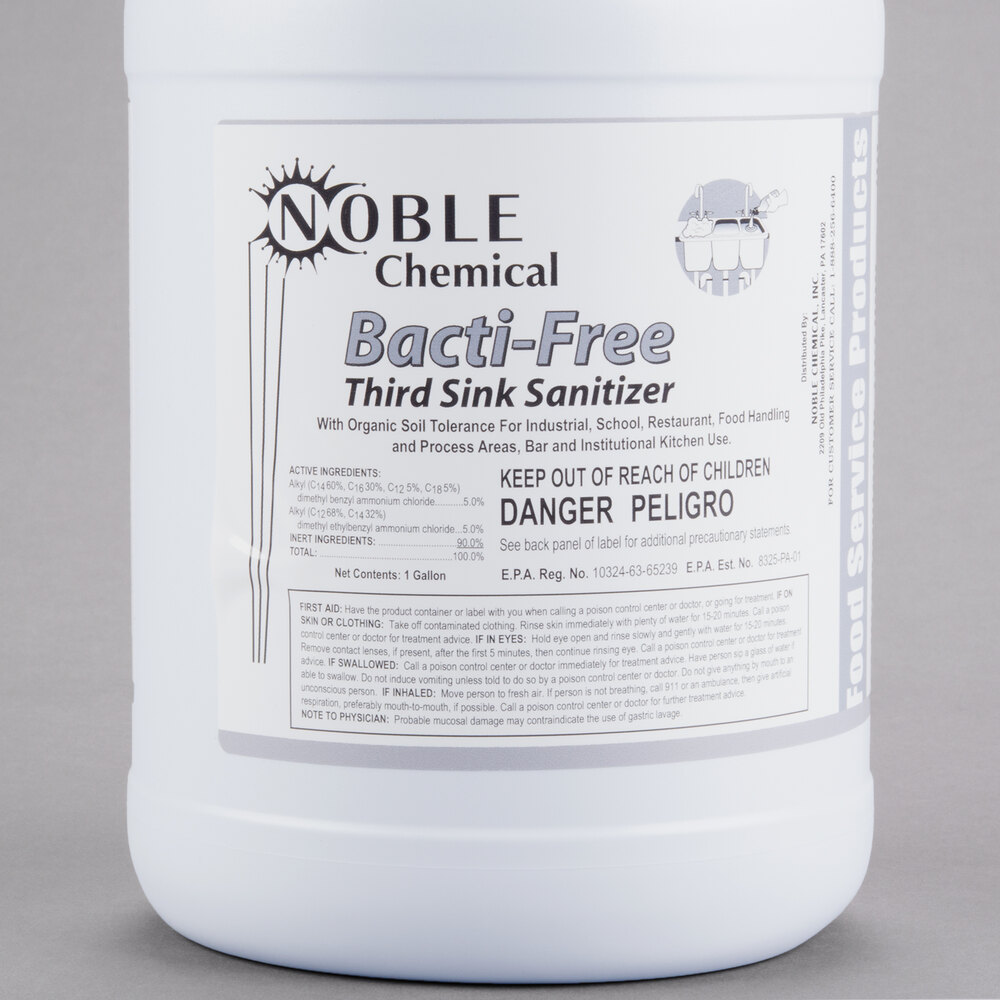 1 Gallon Noble Chemical BactiFree Third Sink Sanitizer Ecolab® 17708