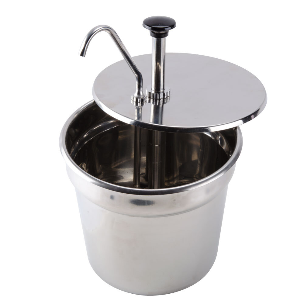 Stainless Steel Condiment Pump with 7 Qt. Inset