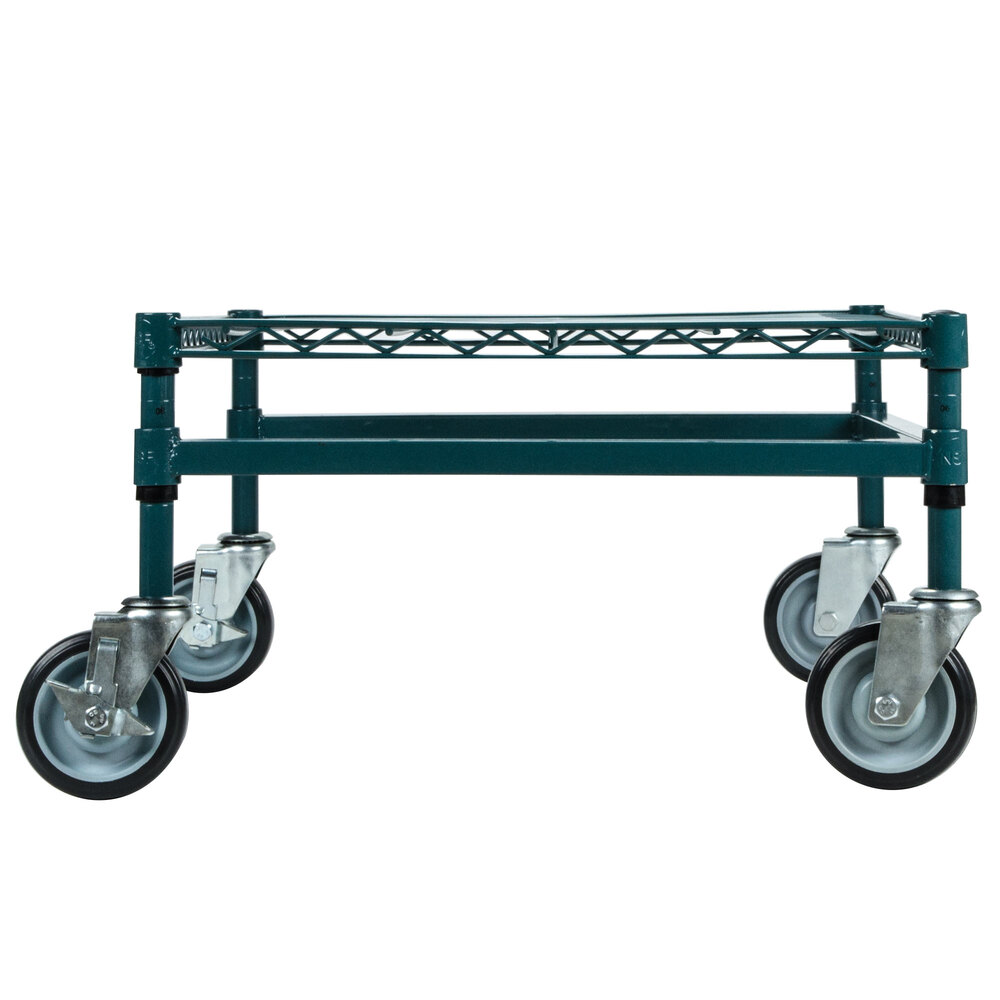 Regency 24" x 36" x 14" Green Epoxy Coated Mobile Dunnage Rack Kit with Tubular Frame 600 lb