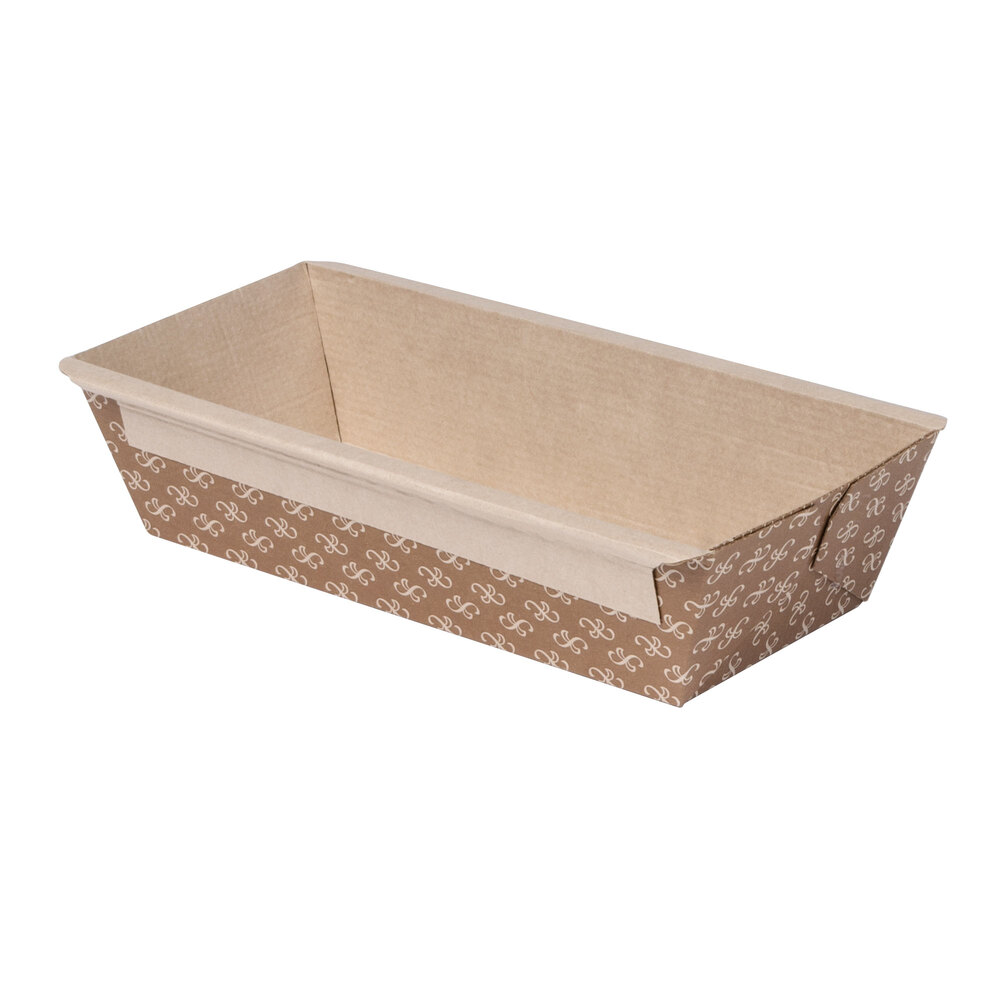 Solut 31906 1 lb. Bake and Show Corrugated Kraft Paper Bread Loaf Pan