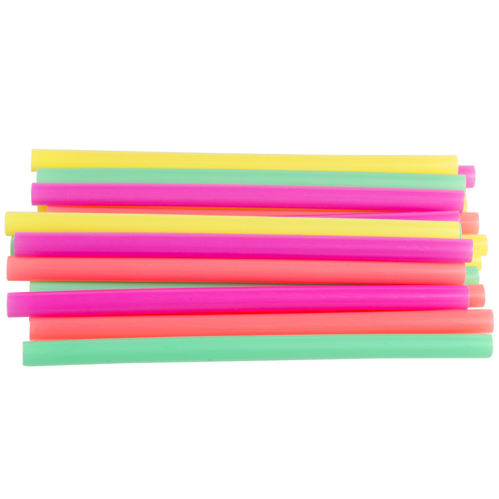 Choice 8 1/2" Colossal Unwrapped Neon Straws 500/Pack