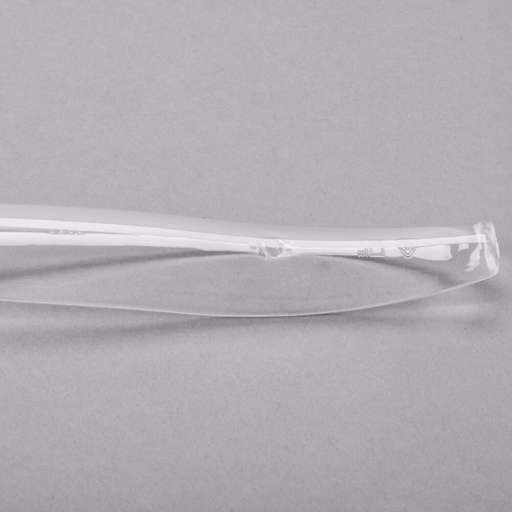 Visions 10" Clear Disposable Plastic Serving Spoon 6/Pack