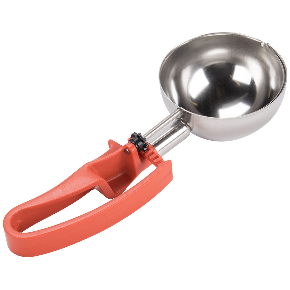 Vollrath 47388 8 oz Squeeze Disher Portion Scoop Orange 4