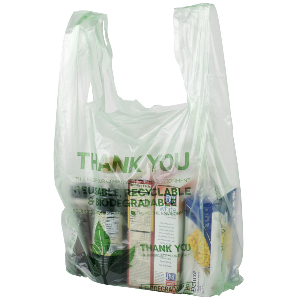 Green Herc 1/6 Size Biodegradable Plastic TShirt Bag 500/Case