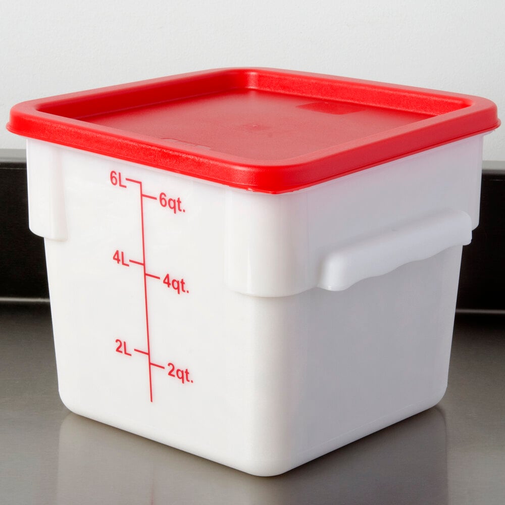 6 Qt. White Square Food Storage Container