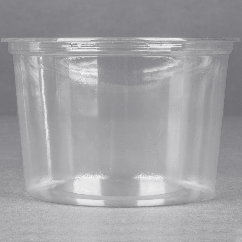 Choice 16 oz. Clear Plastic Round Deli Container 50/Pack