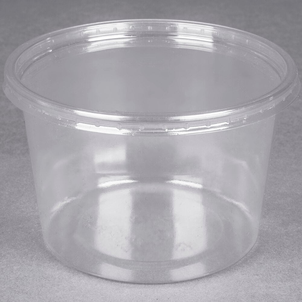 Choice 16 oz. Clear Plastic Round Deli Container 50/Pack