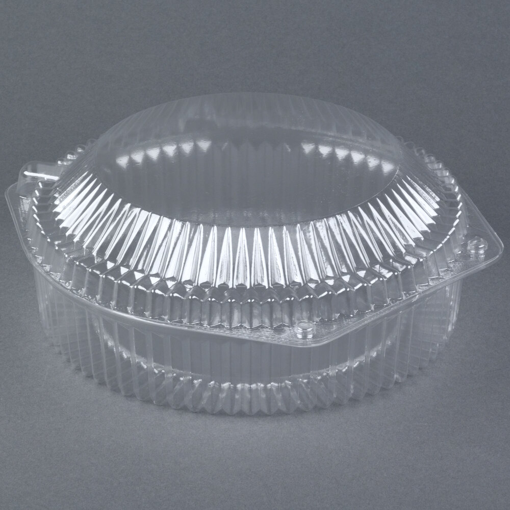 ParPak 03240 9" Hinged OPS Plastic Deep Pie Container 200 / Case