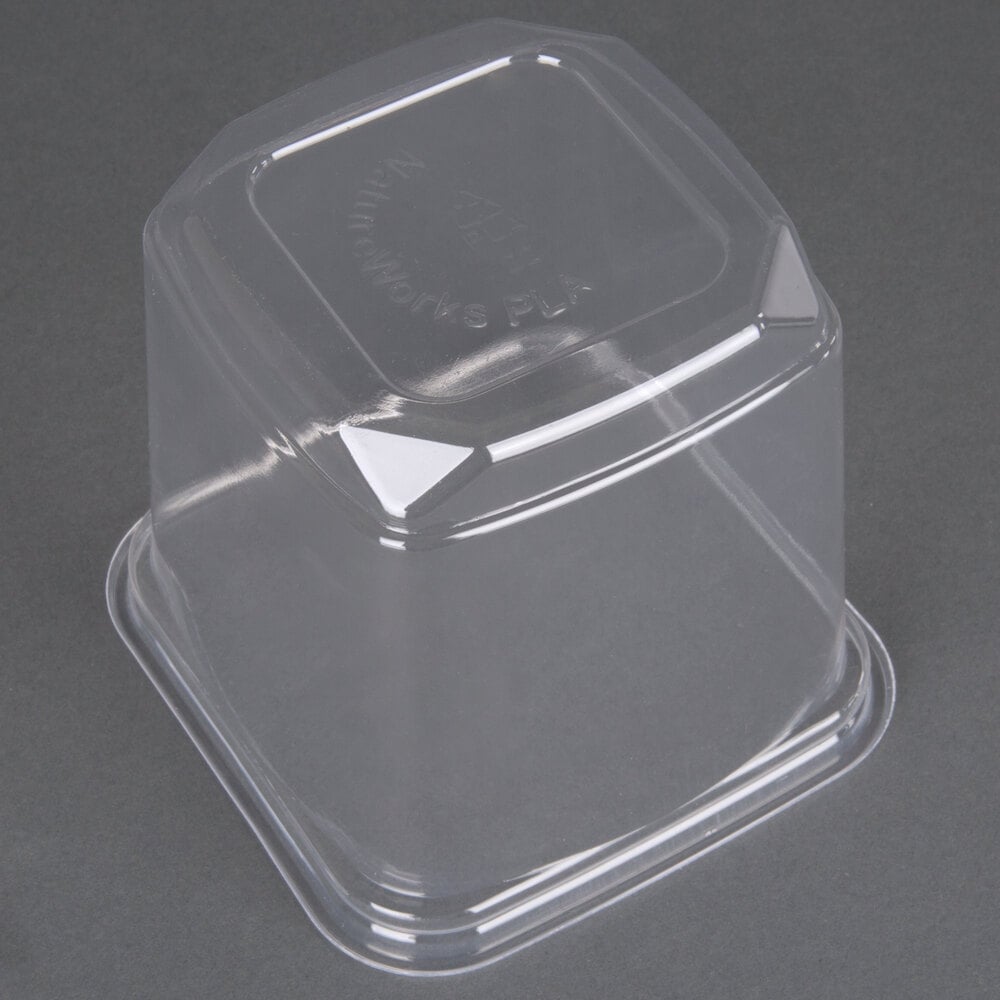 D&W Fine Pack SD24N FreshServe 24 oz. Square PLA Biodegradable / Compostable Plastic Clear Deli