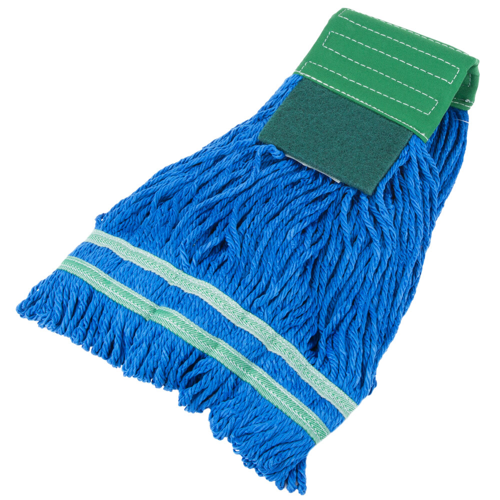 Small 15 oz. Microfiber String Mop with Scrubber and 5" Band Green