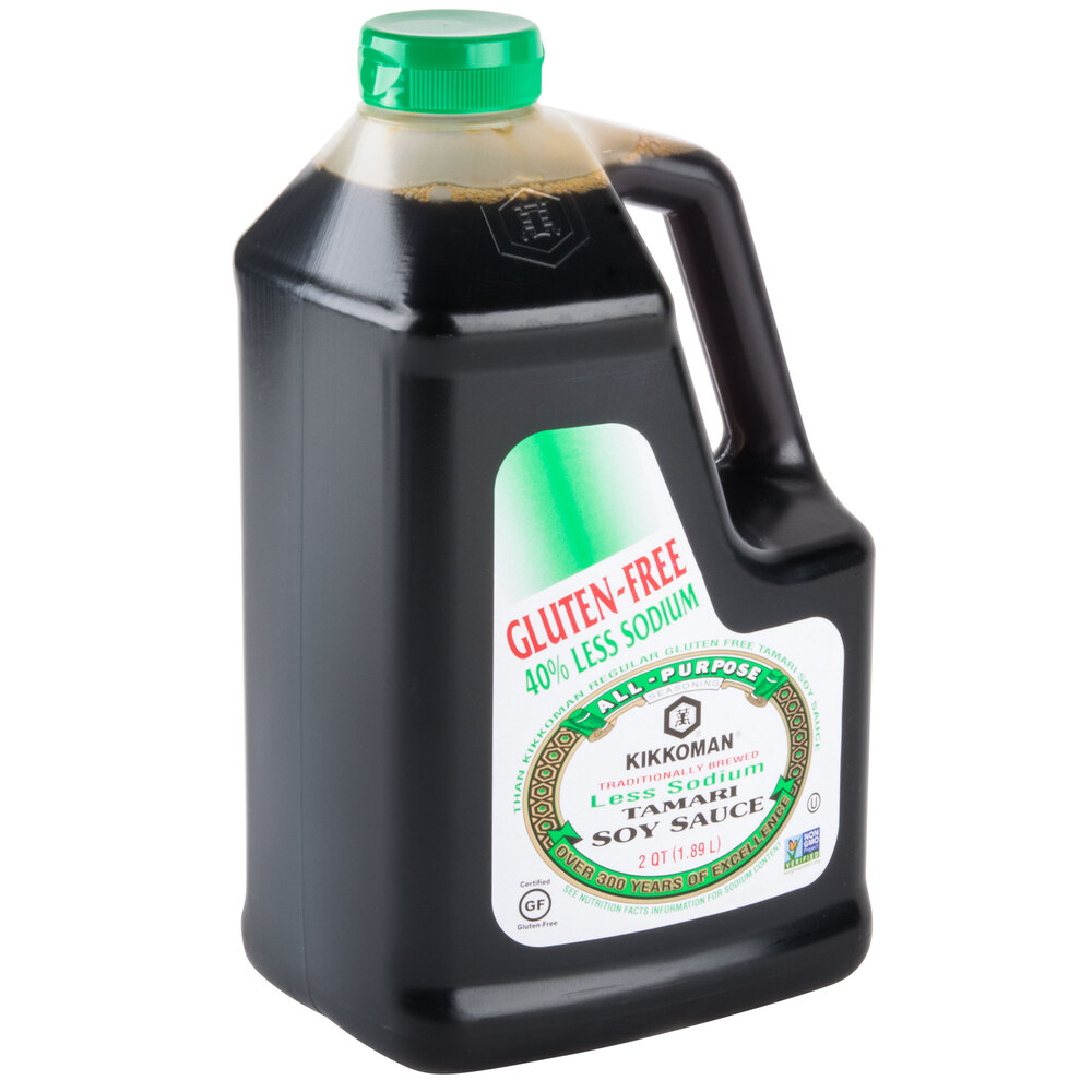 Kikkoman Less Sodium Gluten Free Tamari Soy Sauce .5 Gallon Container