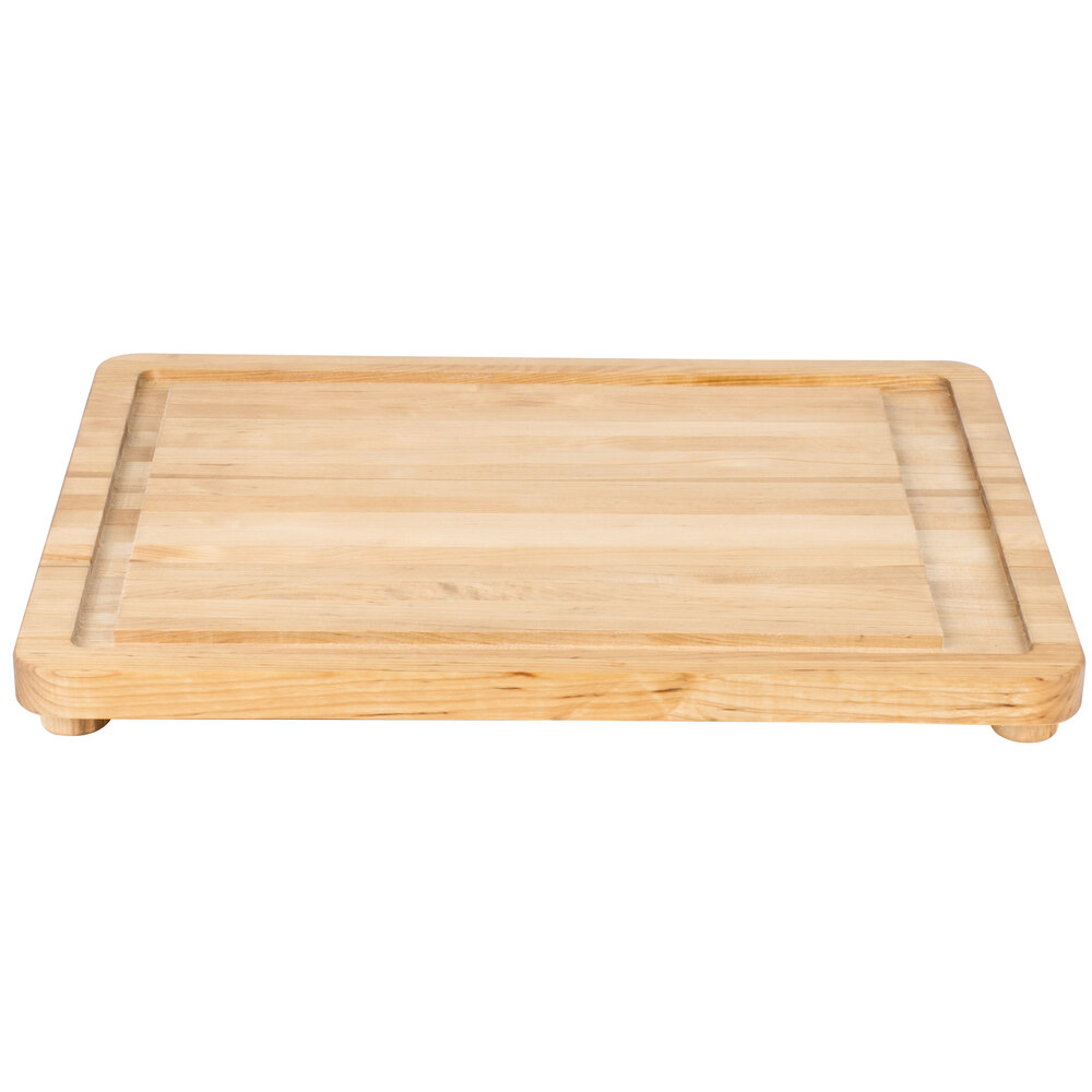 Tablecraft CBW20161L Wood Cutting Board with Well and NonSlip Legs