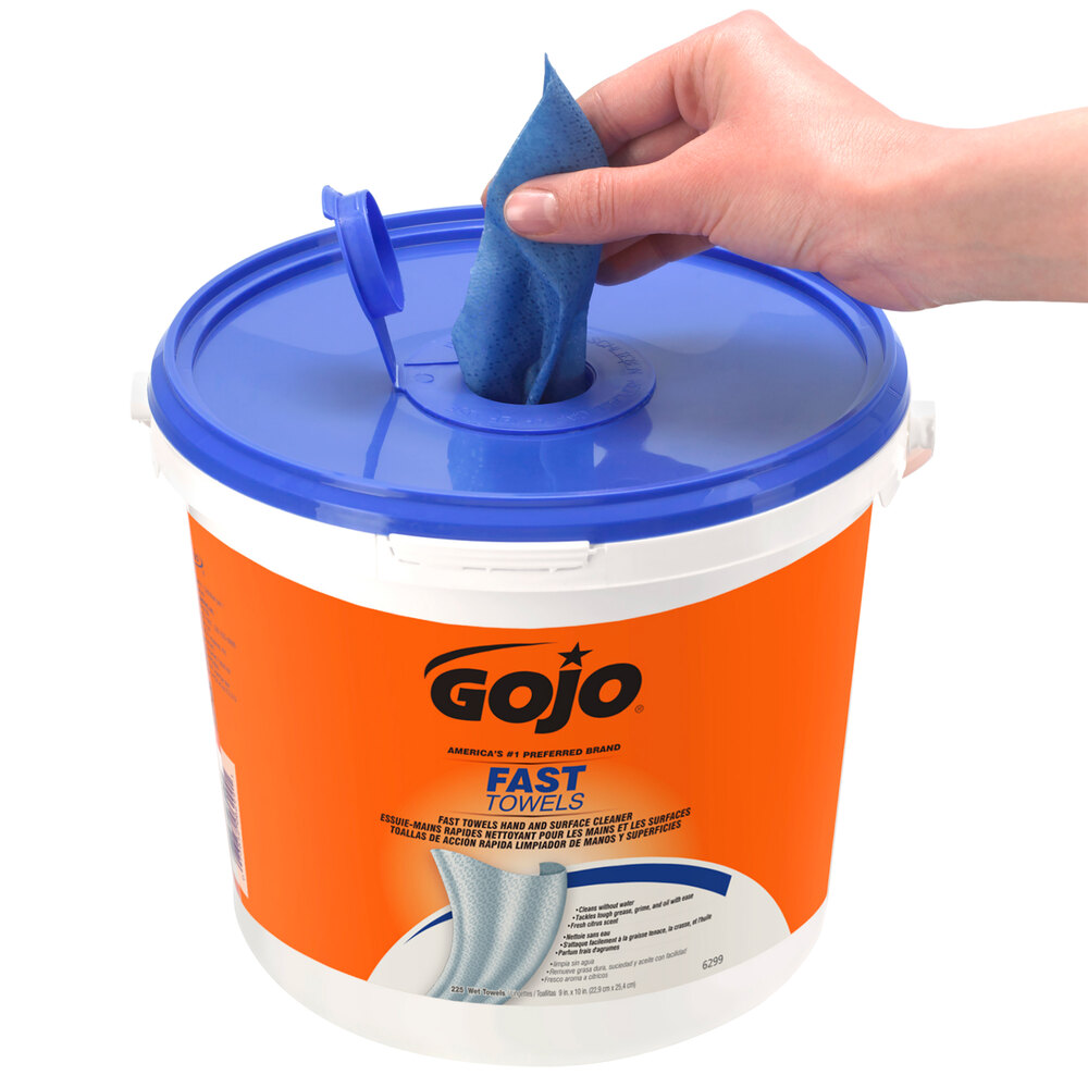 GOJO® 629804 Fast Towels Hand Cleaning Wipes 130 Count Bucket 4 / Case