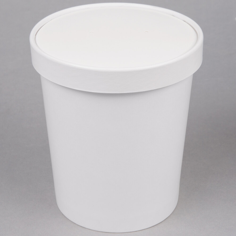 Yocup Company: Yocup 32 oz White Paper Ice Cream Container with