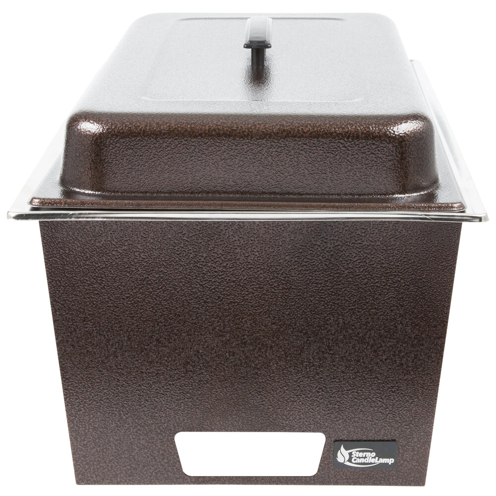 Sterno Products Copper Vein Stackable Chafer with Lid and 2 Half Size Pans