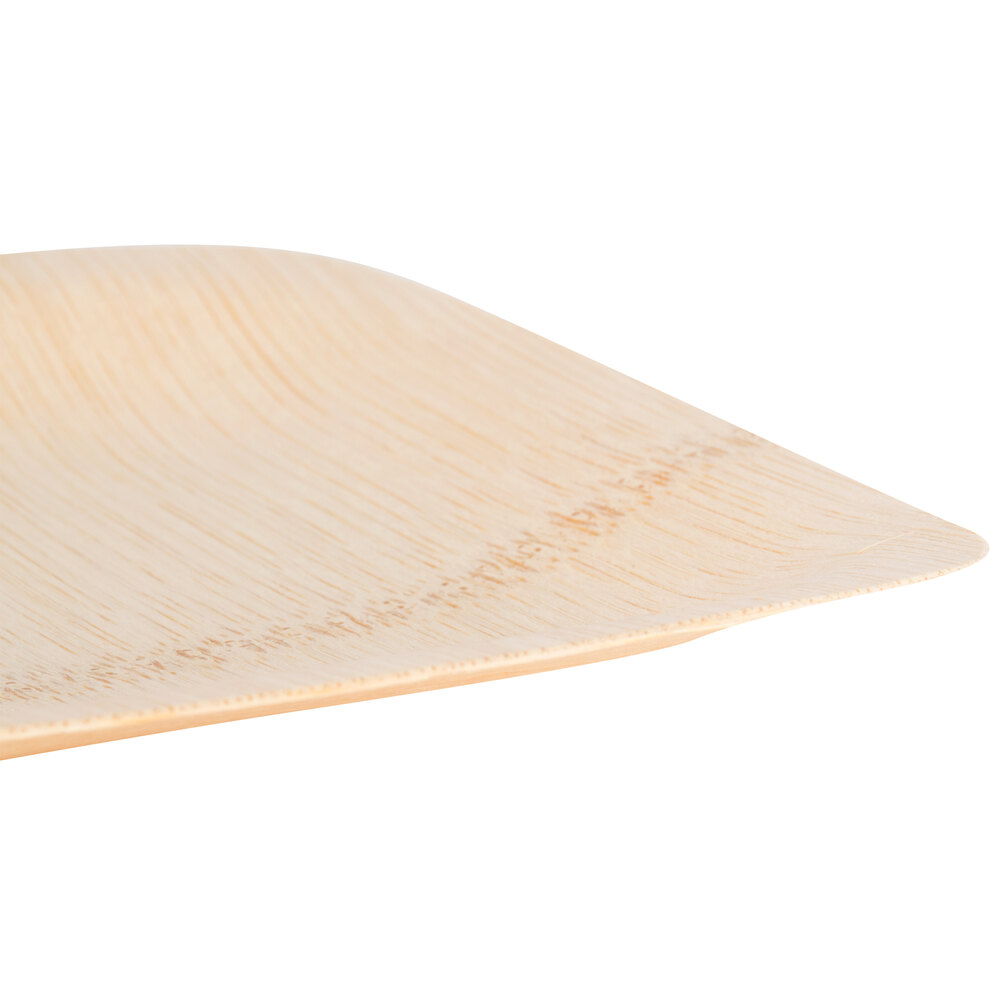 Bambu 064300 5" Disposable Bamboo Square Appetizer Plate 25/Pack