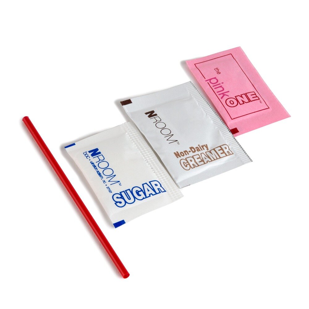 Single Serving Hot Beverage Condiment Kit with Clear Packaging 500 / Case