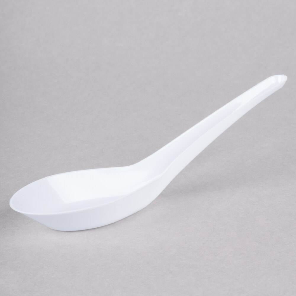 Visions 5 1/2" White Plastic Asian Soup Spoon 200/Case