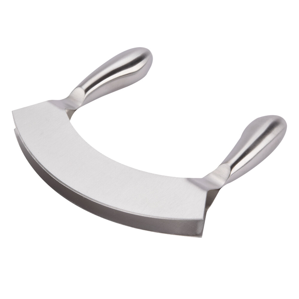 7" Double Blade Mezzaluna Knife with Double Stainless Steel Handles