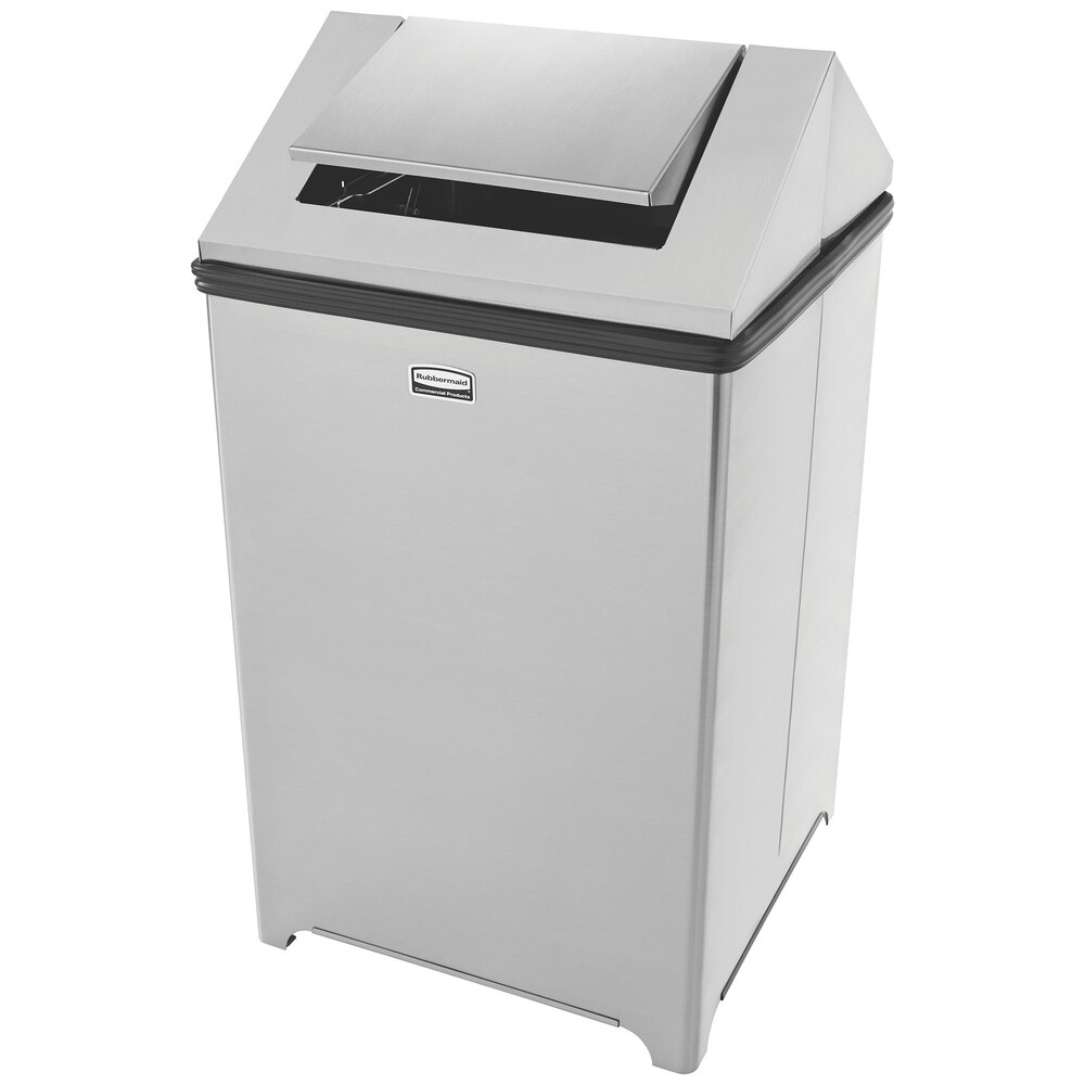 Rubbermaid FGT1414SSRB Wastemaster Stainless Steel Swing Top 14 Gallon 14.2 Gallon Stainless Steel Trash Can
