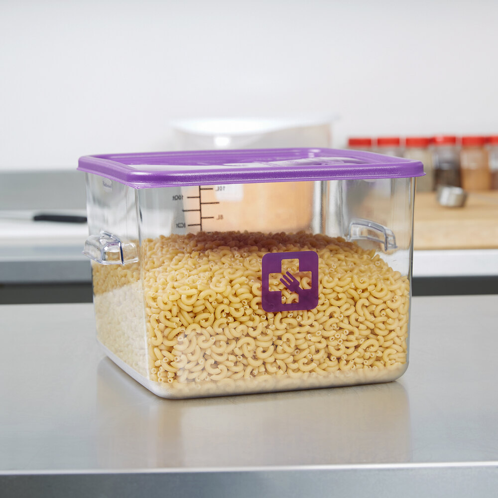 Rubbermaid 1980999 ColorCoded Clear 12 Qt. Square Food Storage