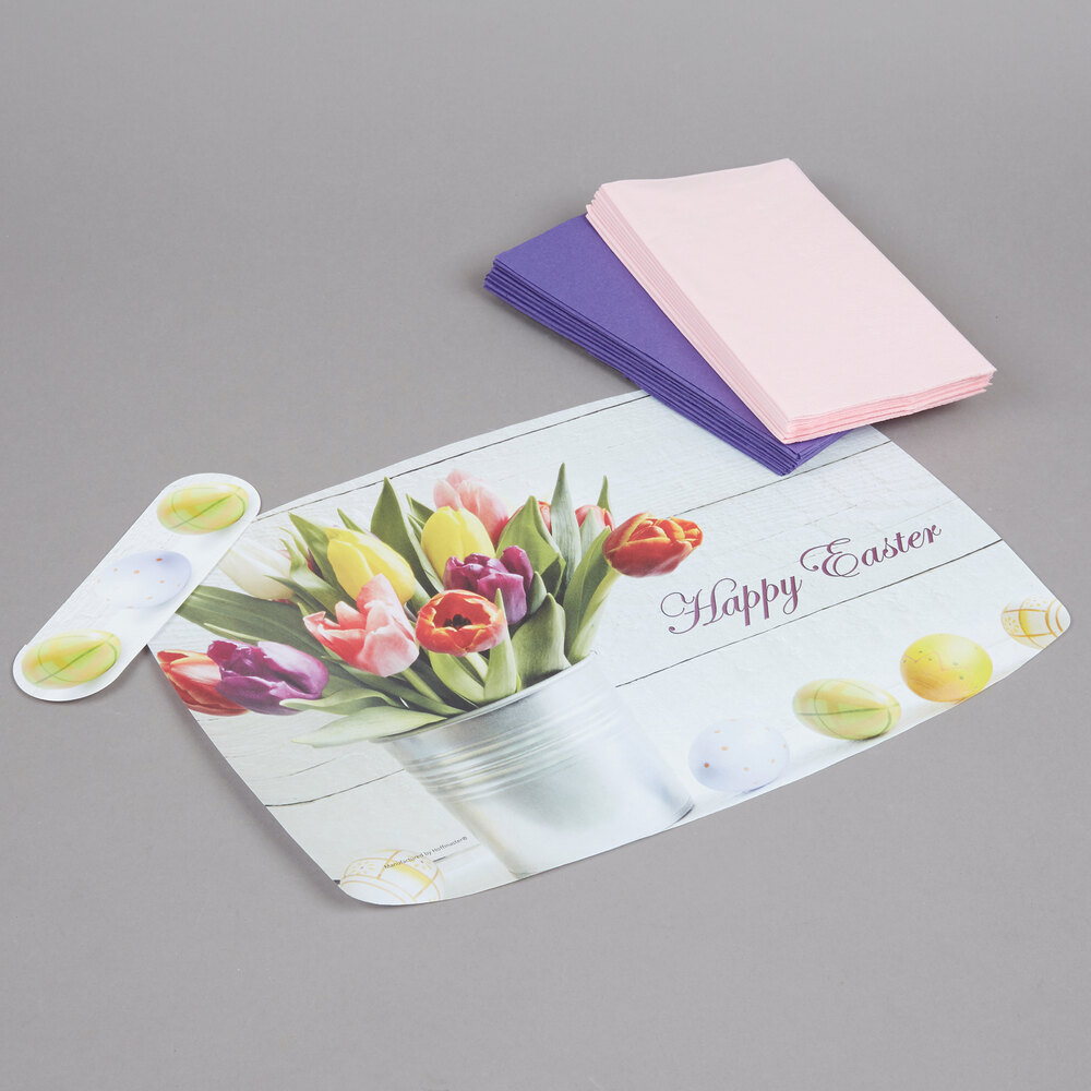 Hoffmaster 856769 10" x 14" Easter Placemat Combo Pack