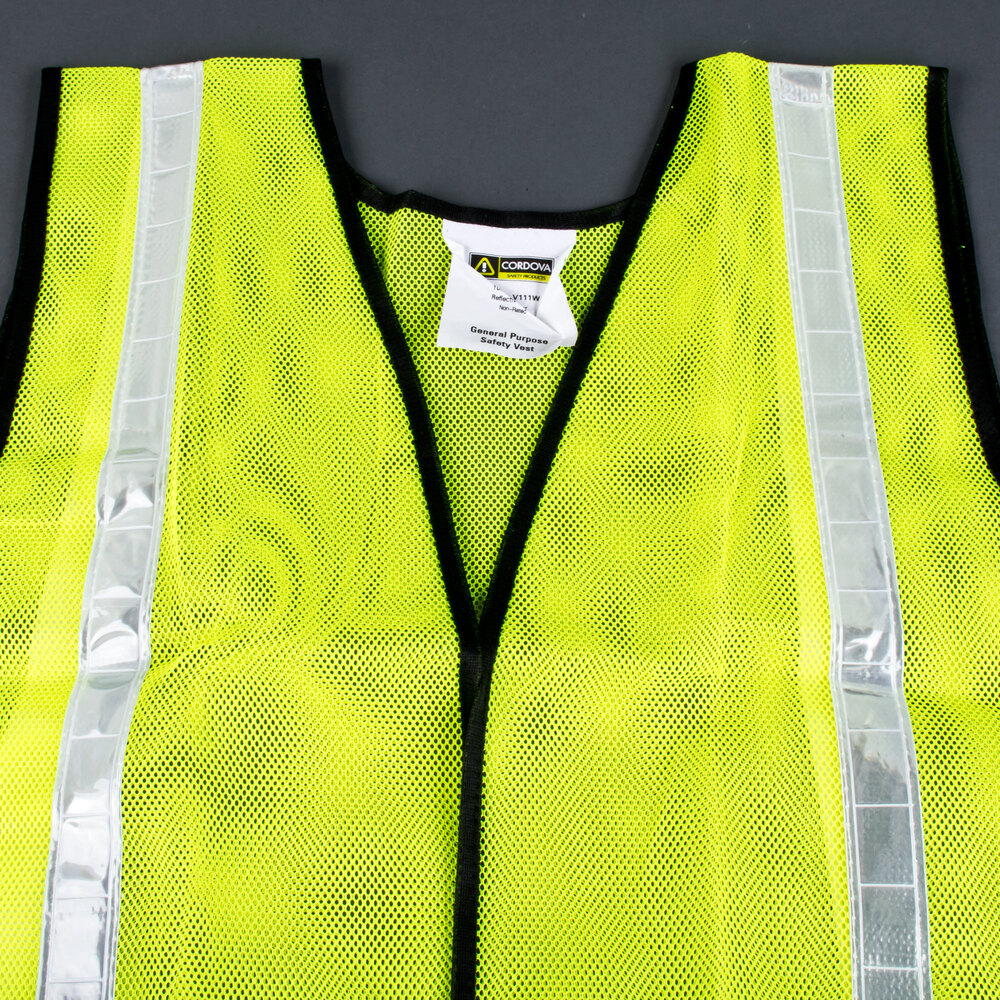 Lime High Visibility Safety Vest with Velcro® Closure and 1" Reflective