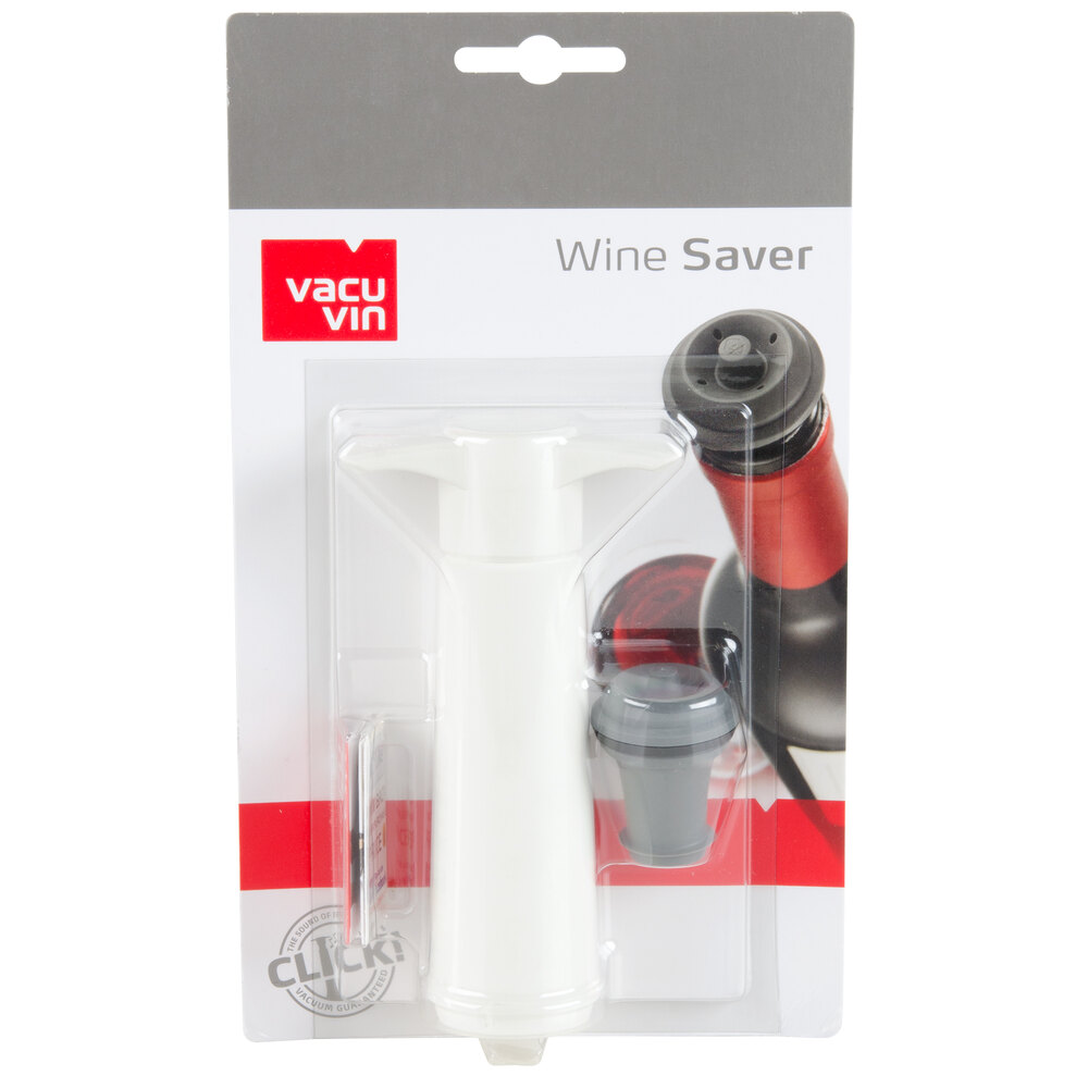 Vacu Vin 0854260 White Wine Saver Vacuum Pump Set with 1 Stopper Wine