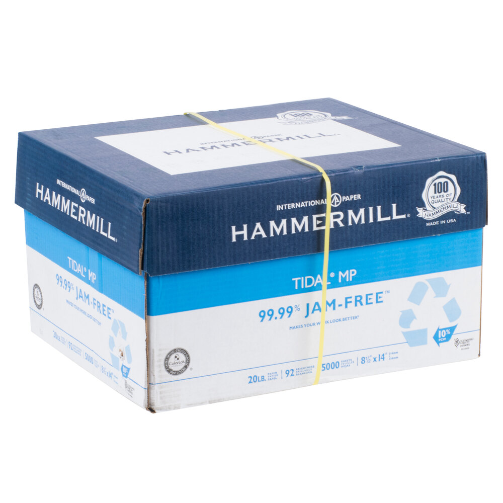 Hammermill HAM162016CT Tidal 8 1/2" x 14" White Ream of 20 Multipurpose Copy Paper 10/Case
