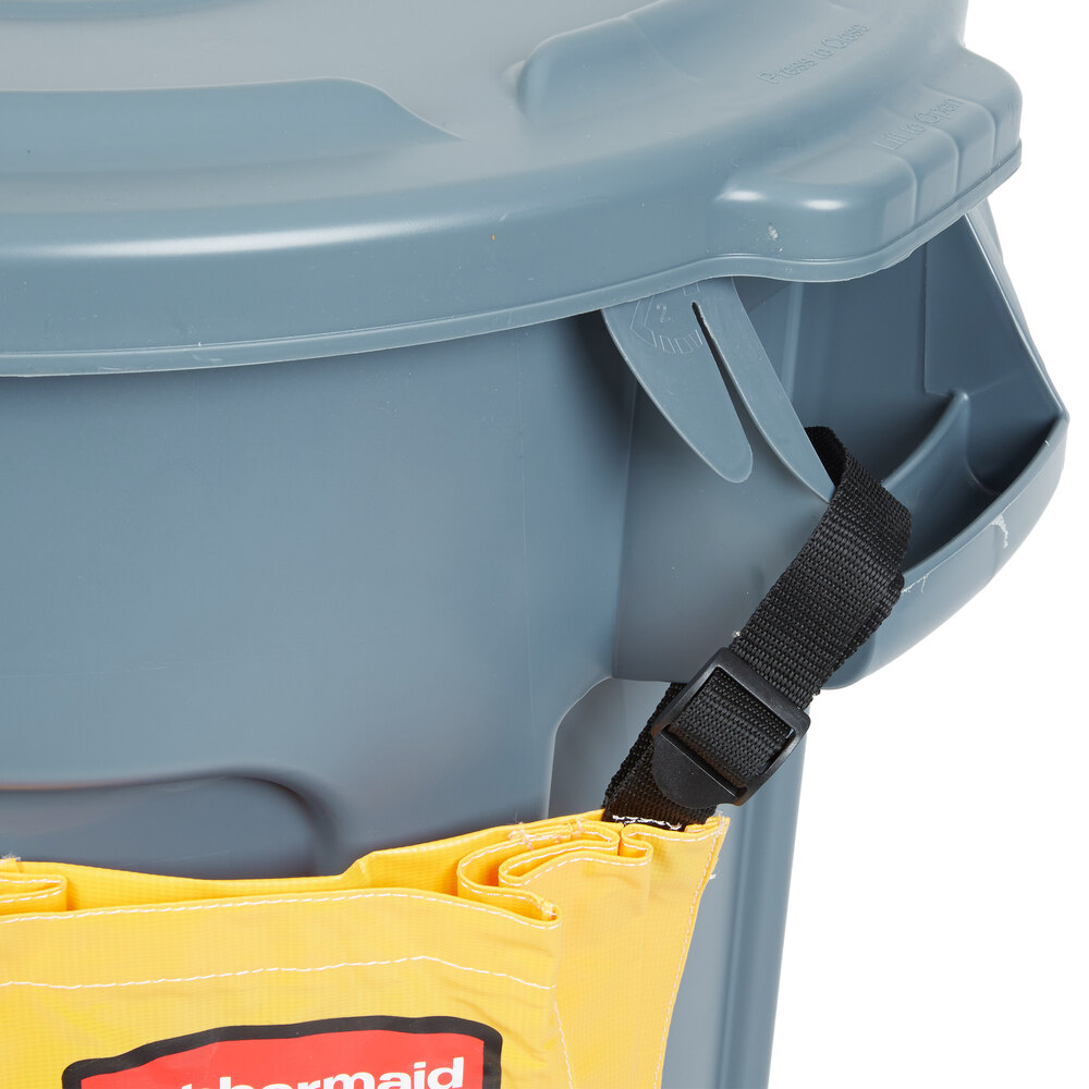 Rubbermaid BRUTE 32 Gallon Gray Trash Can, Lid, Caddy Bag, and Dolly Kit