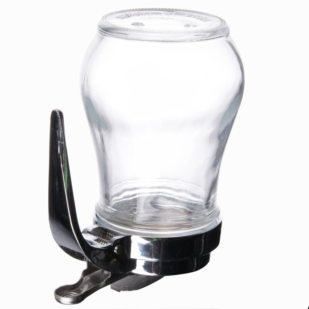 6 oz. Glass Syrup Dispenser with Chrome Plated Alloy Top