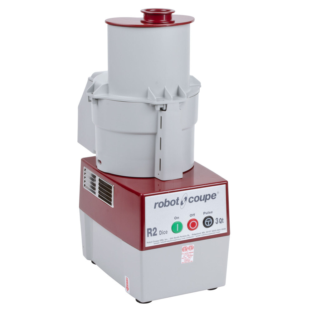 Robot Coupe R2 Dice Combination Continuous Feed Food Processor / Dicer with 3 Qt. Gray