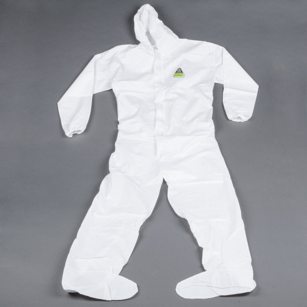 White Disposable Microporous Coveralls with Hood Medium