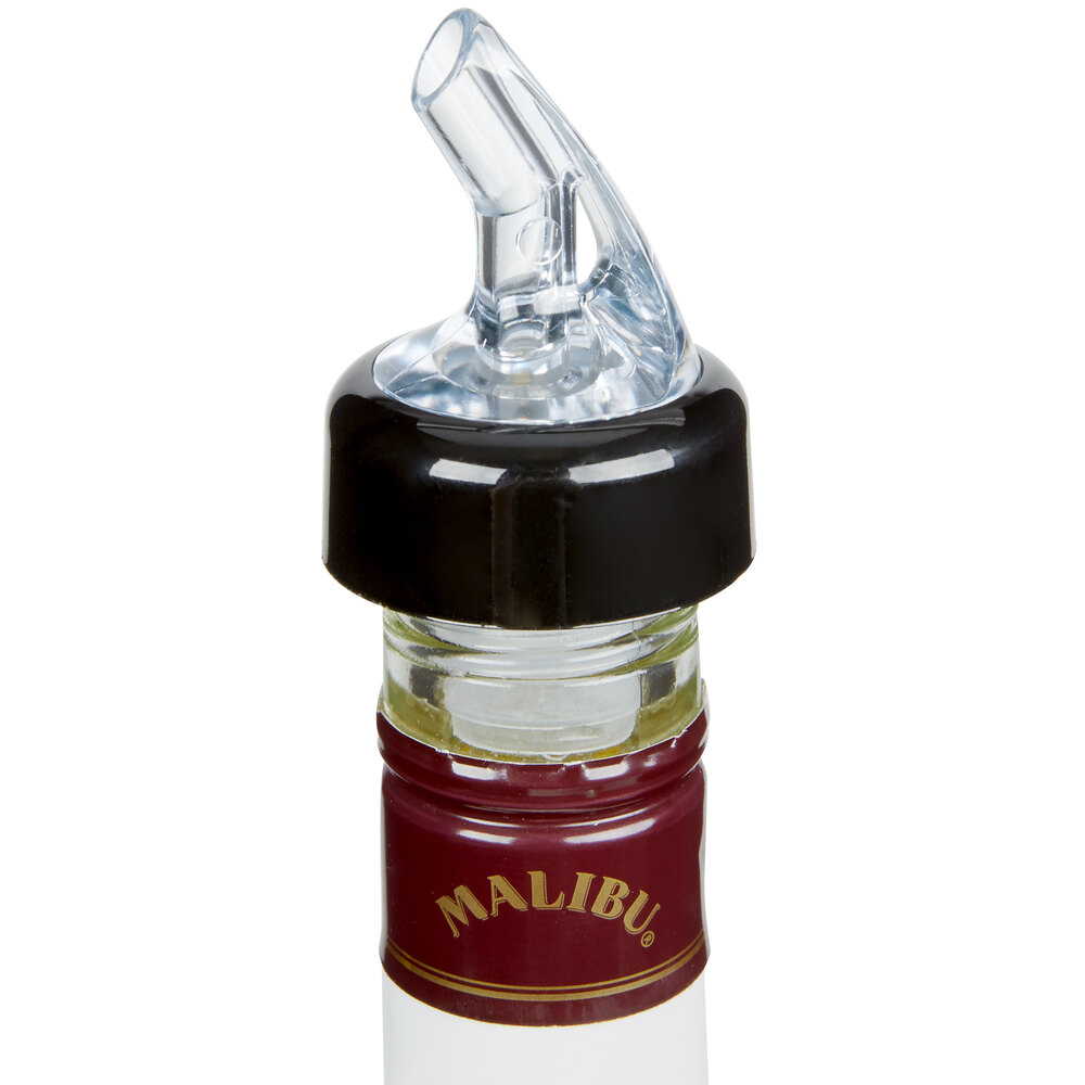 1.5 oz. Clear Spout / Yellow Tail Measured Liquor Pourer with Collar