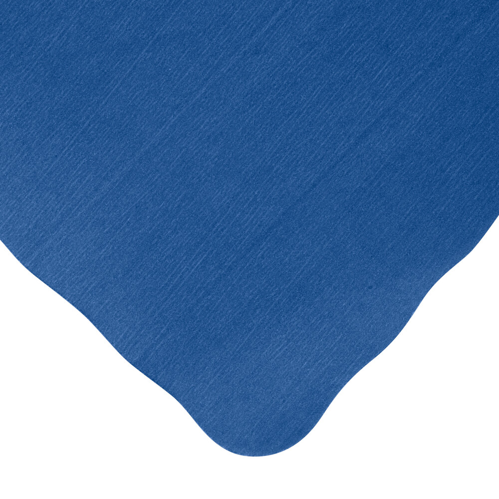 10" x 14" Navy Blue Colored Paper Placemat with Scalloped Edge 1000