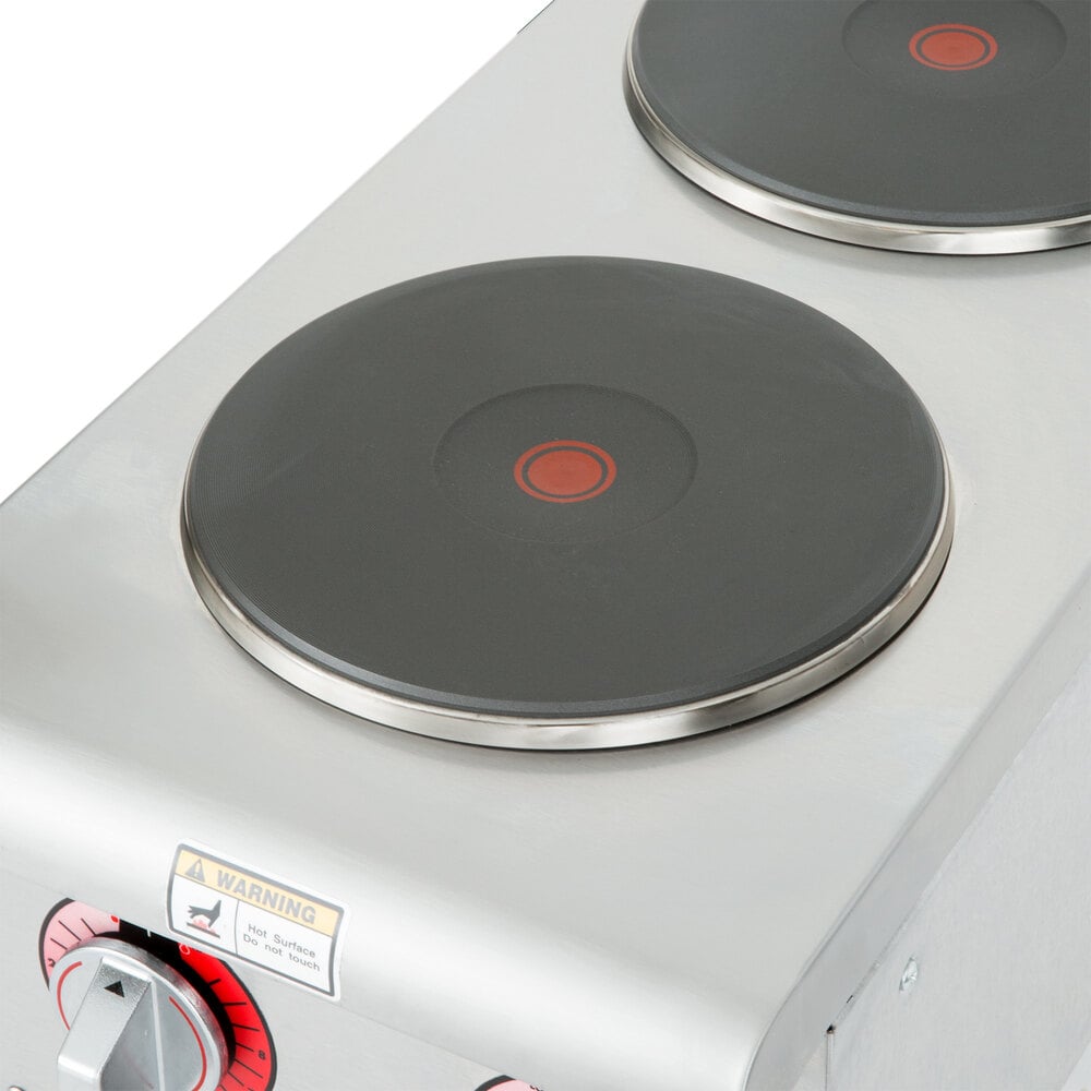208 Volts APW Wyott SEHPi Dual Solid Burner Countertop Electric Range