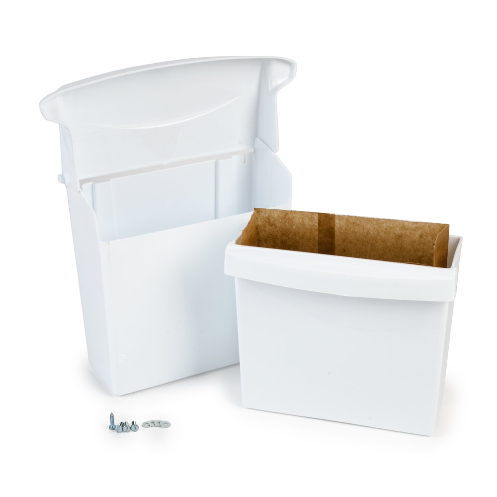 Rubbermaid 6140 Sanitary Napkin Receptacle (FG614000WHT)