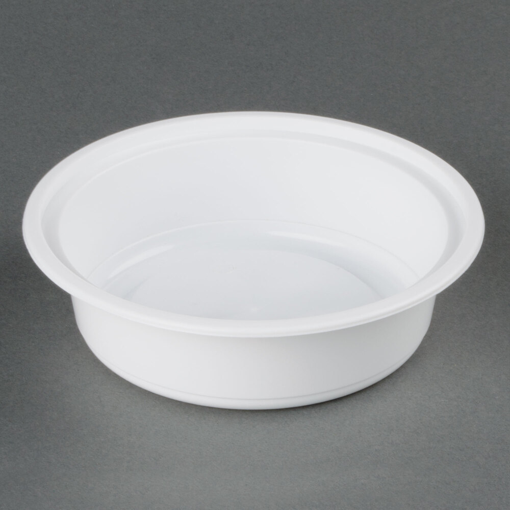 16 oz. White 6" Round Microwavable Container with Lid 150 / Case